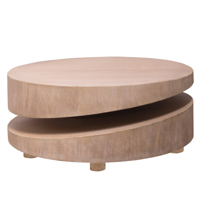 31.3" Round Wooden Coffee Table
