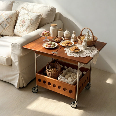 Table d'appoint avec chariot de rangement 31,5 po Vintage
