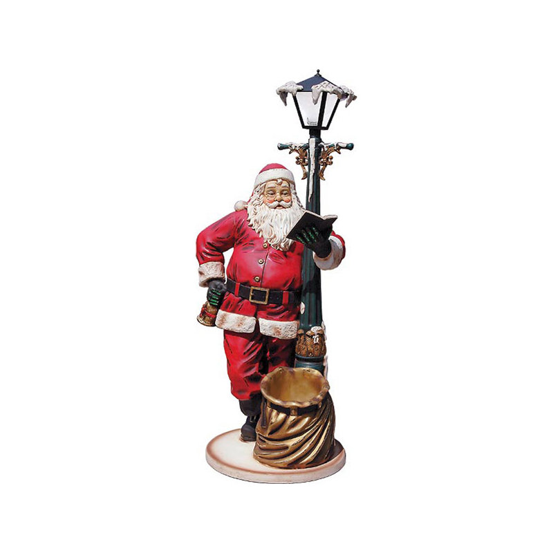 Grand père Noël avec lampadaire (6 pi)