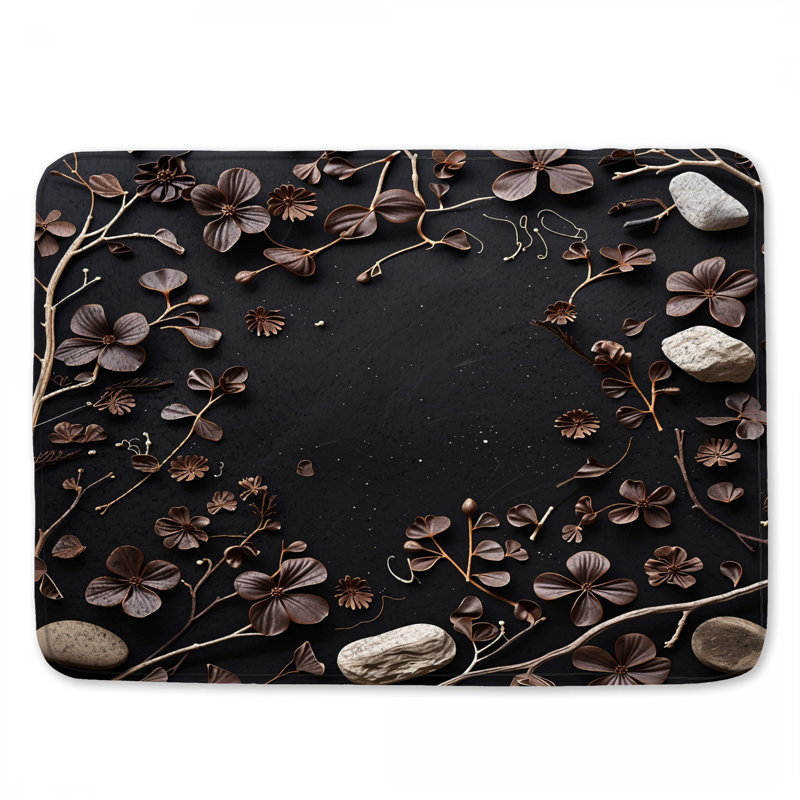 Tapis de bain floral, 24in W x 17in L