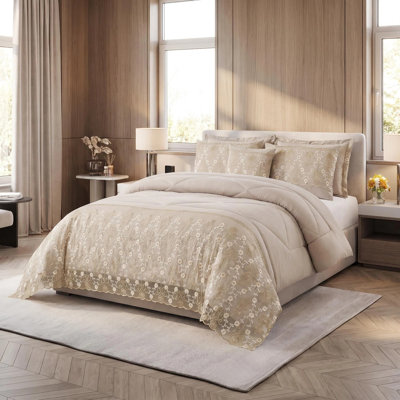 Ensemble de courtepointe 3 pièces en microfibre avec 2 taies décoratives
