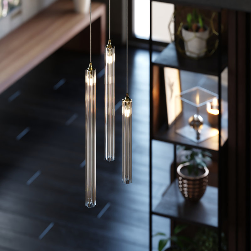 Krystal 3 - Light Pendant, Satin Nickel