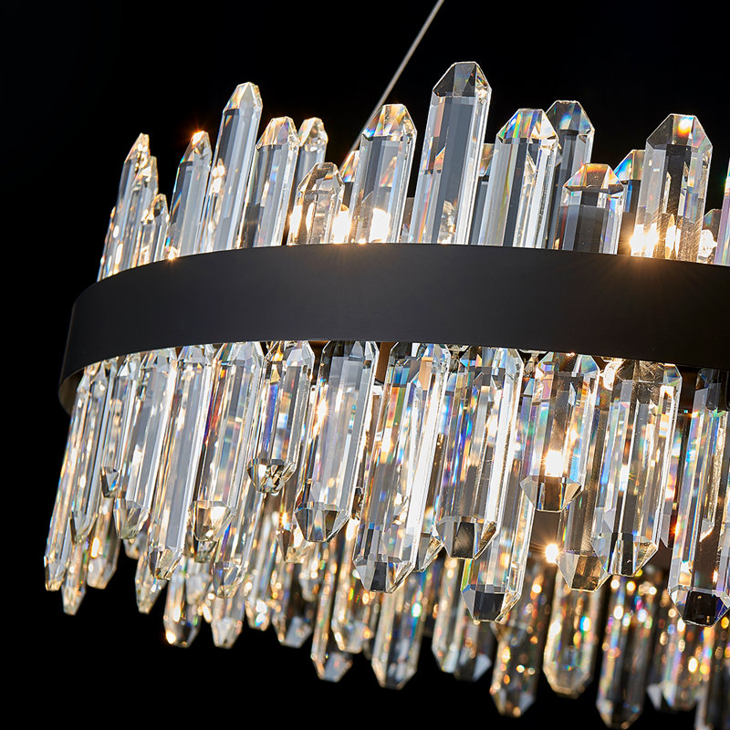 Lustre cylindrique à intensité variable Xzavious, H 9,6 po x l 23,62 po x P 23,62 po, Noir, 24
