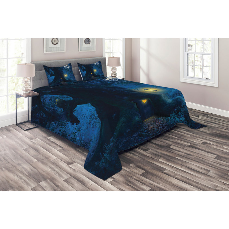 Fantasy Rustic Coverlet, King Bedspread + 2 Shams