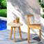 Tables de patio compactes, trépied moderne en bois d'acacia pour la maison de patio