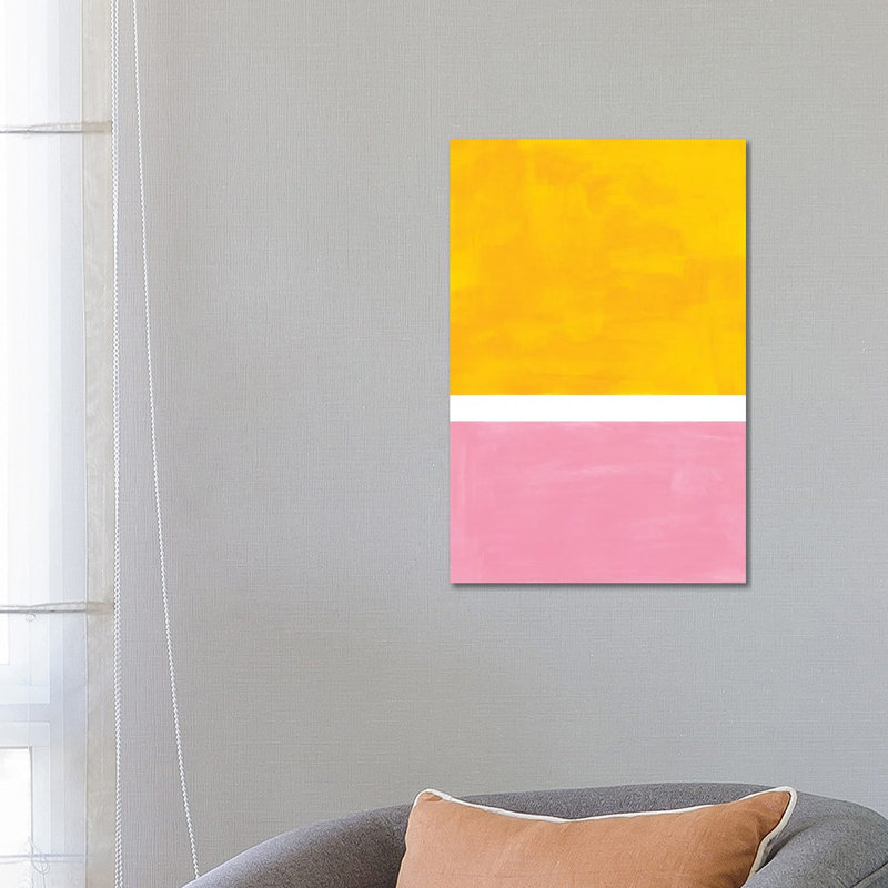 Yellow Pink Rothko Remake by EnShape - Wrapped Canvas Painting, 66.04 cm H x 45.72 cm W x 3.175 cm D
