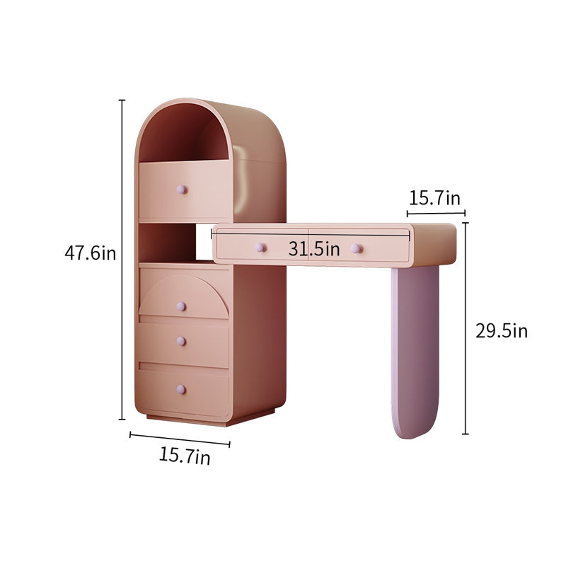 Coiffeuse Fraiser, Rose/mauve