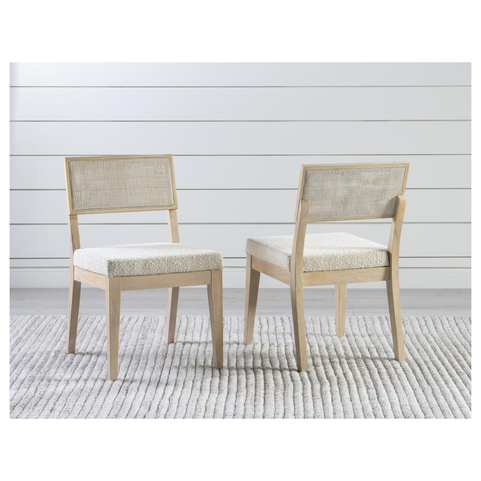 Biscayne Low Back Side Chair in Brown/White