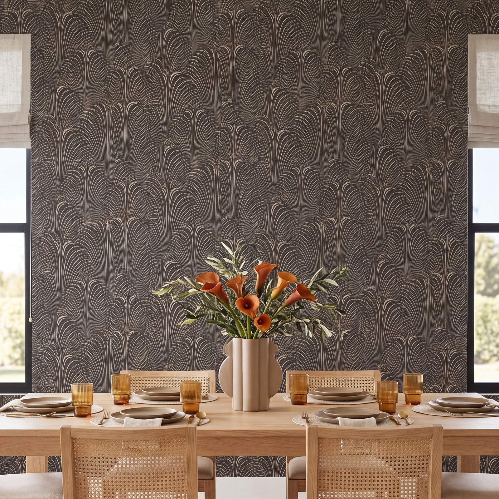 Bitner Wallpaper Double Roll, Black