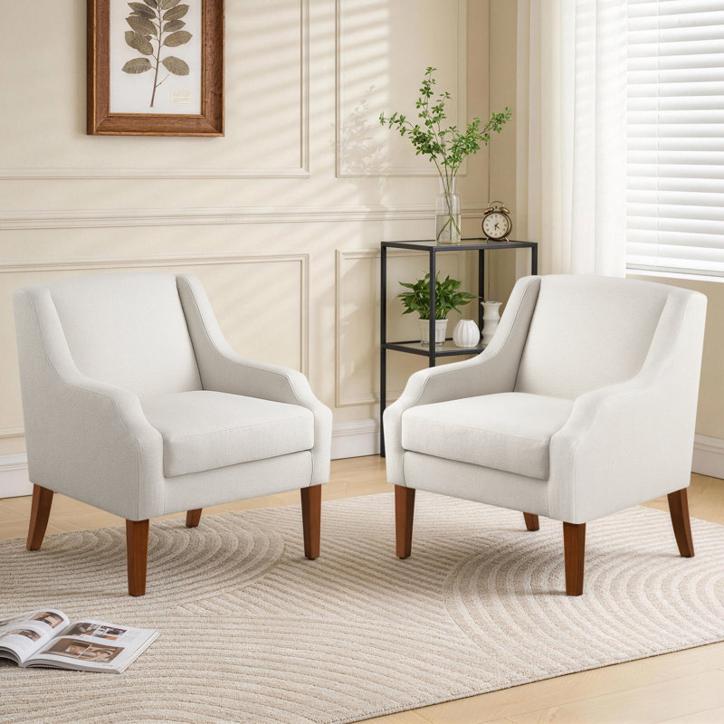 Chaise d'appoint rembourrée Halcott, Beige