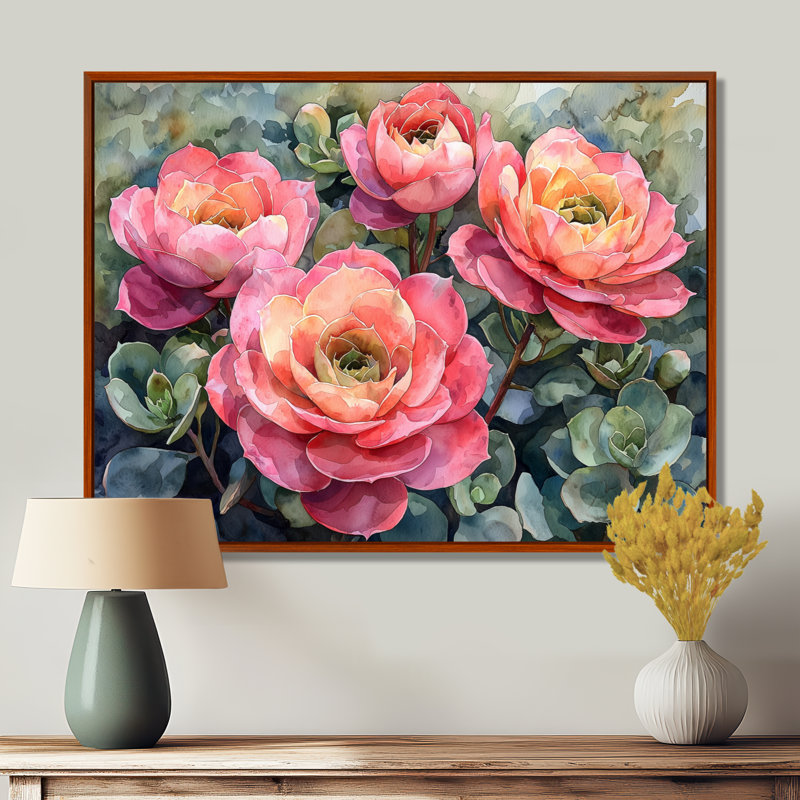 «Echeveria Elegans Succulent Mexico Bloomscape I», reproductions encadrées, H 34 po x l 44 po, Brun