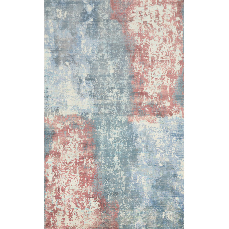Tapis moderne et abstrait 5 x 8 dans des teintes douces