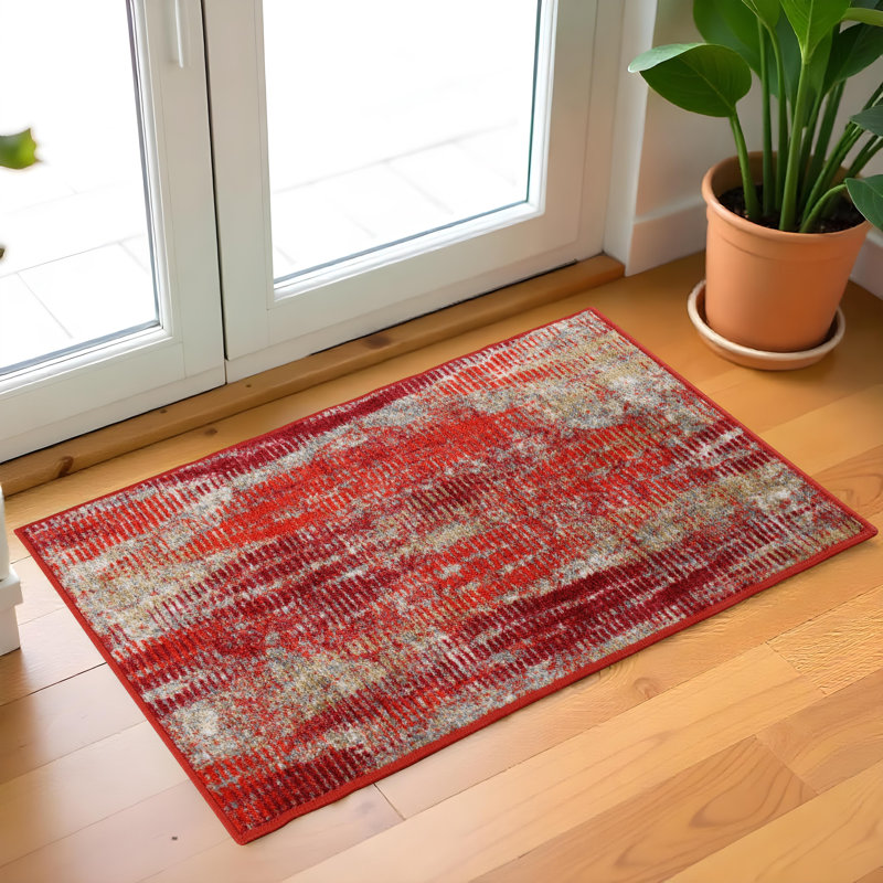 Topeka Modern Abstract Washable Non-Slip Indoor Area Rug, Rectangle 2' x 3'
