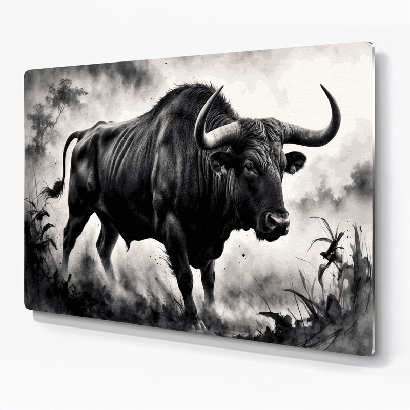 Art mural gris, faune, H 11 po x l 14 po