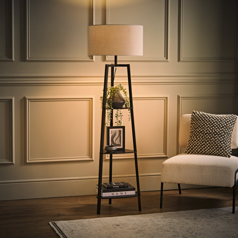 Aidrian 155cm Tripod Floor Lamp, Black, Yes, Grey