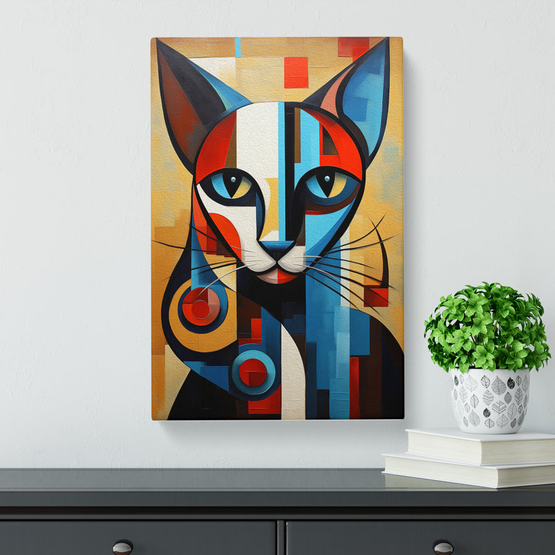 Siamese Cat Constructivism - Print, 60cm H x 40cm W x 3cm D