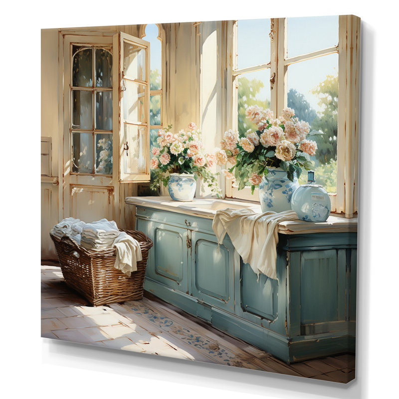 Laundry Room French Vintage I - Laundry Wall Art, H 16 po x l 16 po, Sans cadre, Toile tendue