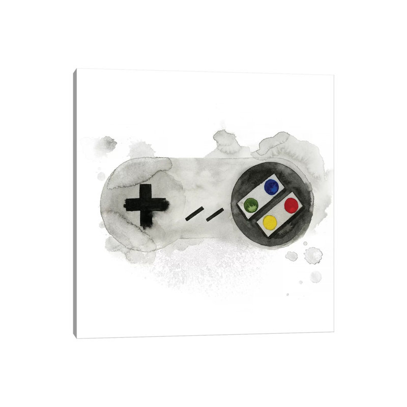 Impression d’art graphique « gamer II » par Grace Popp, H 37 po x l 37 po x P 1,5 po, Toile tendue, Pas de tapis