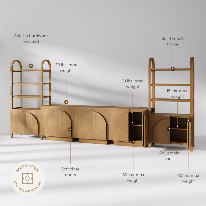 Valladares Sideboard And Bookcase Set Entertainment Center