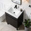 Meuble-lavabo autoportant de 61 cm (24 po) à motif de bois noir avec portes à fermeture amortie