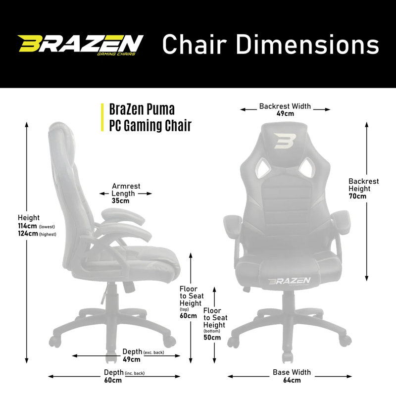 BraZen Puma PC Gaming Chair, Green