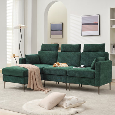 Canapé modulaire en L 3 pièces 89 po Chenille
