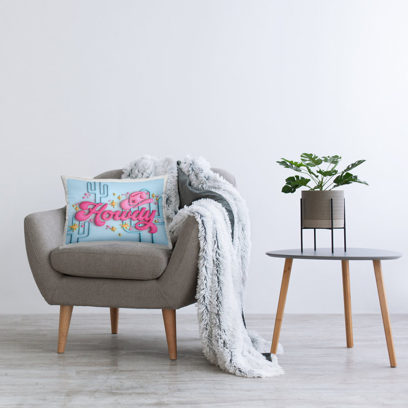 Coussin décoratif Stupell Industries Glam Howdy with Cacti par Ziwei Li