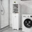 Armoire de trieur de linge inclinable à un compartiment et un tiroir - Blanc