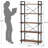 5-Tier Rustic Brown Industrial Metal Bookshelf Unit