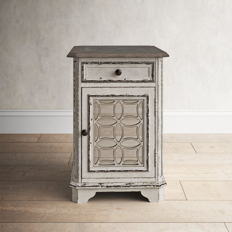 Branca End Table with Drawer and Cabinet