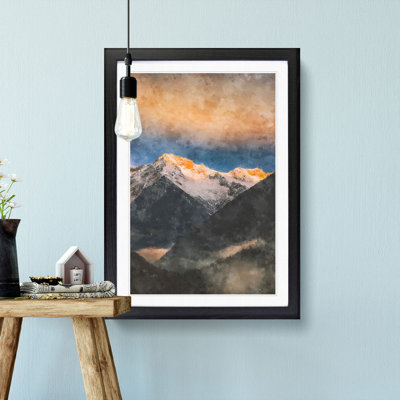 Schwartzenstein Summit In Italy Painting - Picture Frame Graphic Art
