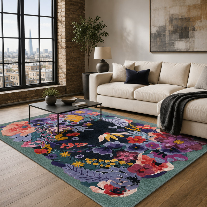 Oriental Cotton and Chenille Flatweave Area Rug, 155 x 230 cm