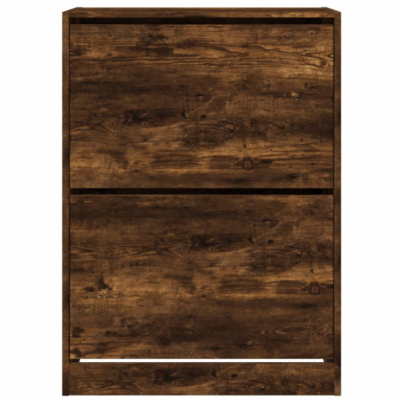 12 Pair Shoe Storage Cabinet, Smoked Oak