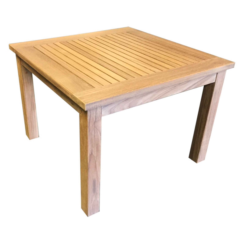 Holstone Square Teak Outdoor Side Table , in. W in. D, 17" H x 24" W x 24" L