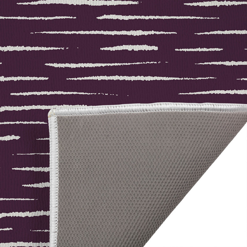 Tapis de toilette rectangulaire absorbant et antidérapant Lak, 24" W x 17" L, Eggplant