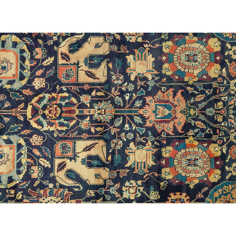 Magnolia Wool Oriental Area Rug in Blue/Brown