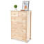 Armoire à six tiroirs en bois d'hévéa naturel (1 pièce)