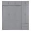Grand lit escamotable mural avec armoire supérieure, tablettes et garde-robe, lit pliant peu encombrant-873094026
