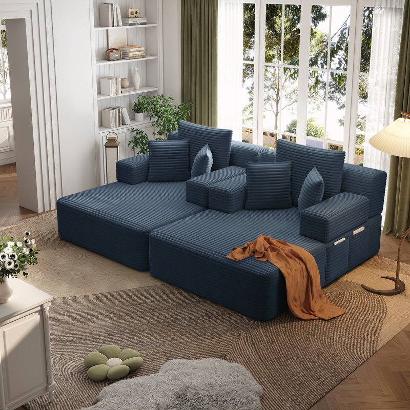 Ensemble de chaise longue surdimensionnée 2 pièces, Bleu