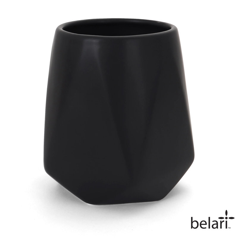 Pot de rangement à facettes, H 5,88 po x l 5 po x P 5 po, Noir