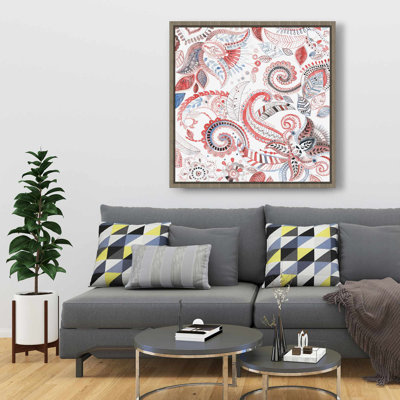 Paisley Pattern Blue Bedroom Canvas | Stylish Home Decor