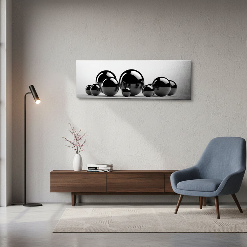 Black Balls Circle On Canvas