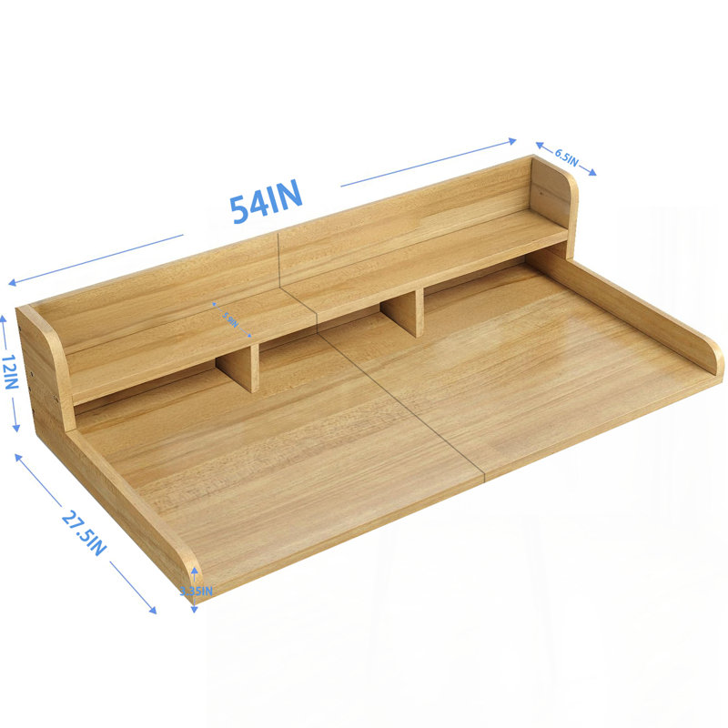 54" Washer Dryer Countertop with Storage, Natural Wood