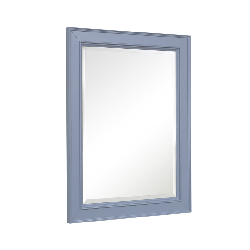 Bernardi Wood Flat Wall Mirror, Powder Blue