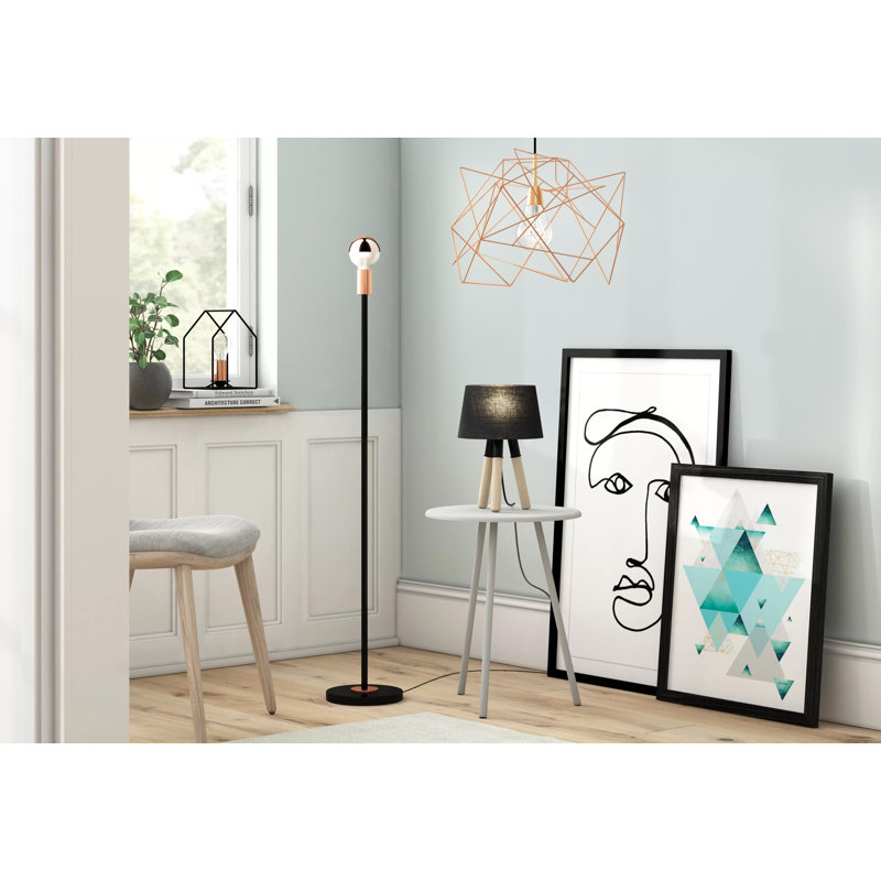 Barnhill Floor Lamp, Black/Copper matt