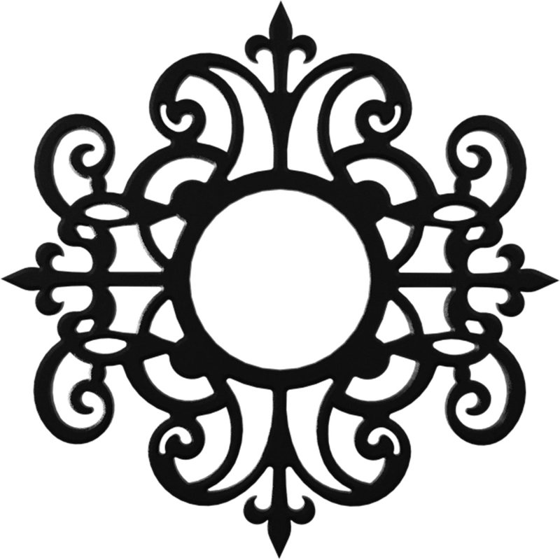 Médaillon de plafond en PVC de qualité architecturale Dijon, H 30 po x l 30 po x P 1 po, Noir
