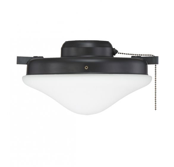 Ventilateur 2 lumières Meridian en noir mat, Noir mat