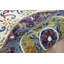 Tapis rond bleu / rouge / jaune en laine touffeté à la main-1549318490