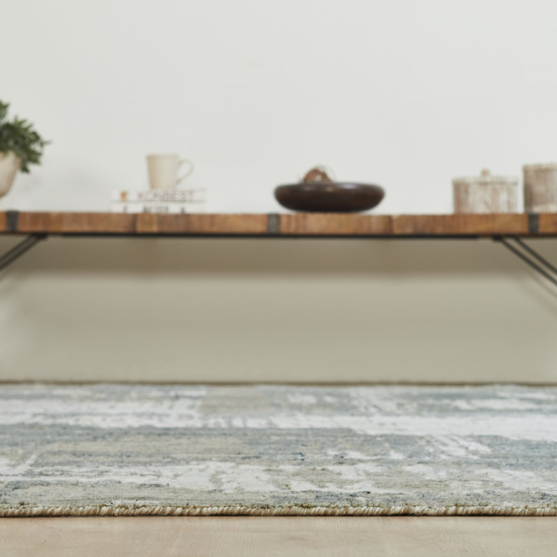Tapis gris ardoise en laine tissé à la main Atelier, Rectangle 7'6" x 9'6"