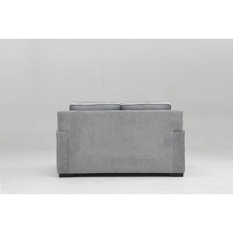 Upholstered 65.7'' Loveseat, Light Gray Chenille Fabric